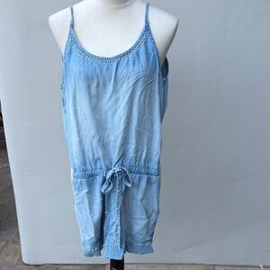 Bella Dahl Light Blue Flirty Sleeveless Romper NWOT size Medium